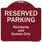 Signmission Designer Series-Reserved Parking-Residents And Guests Only, 18" x 18", BU-1818-9767 A-DES-BU-1818-9767 - alternate 1